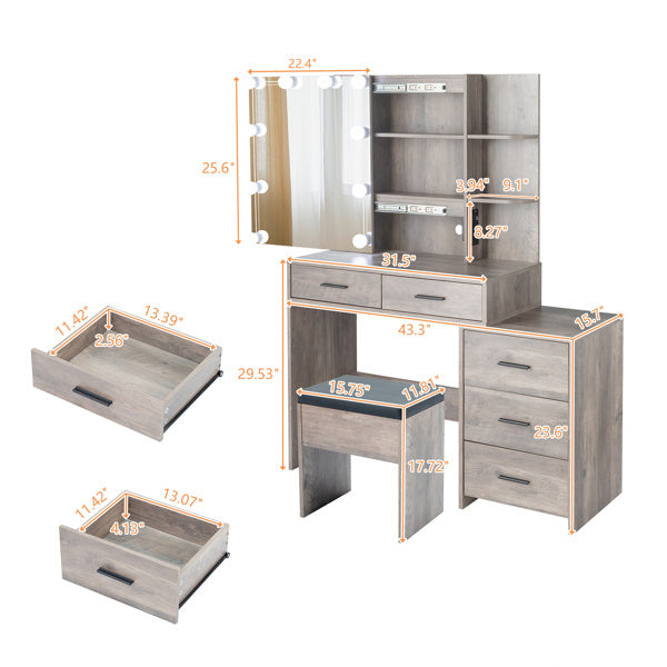 Viva Elite 3-Drawer Dressing Table Set Collection - The Future of Stylish Sophistication