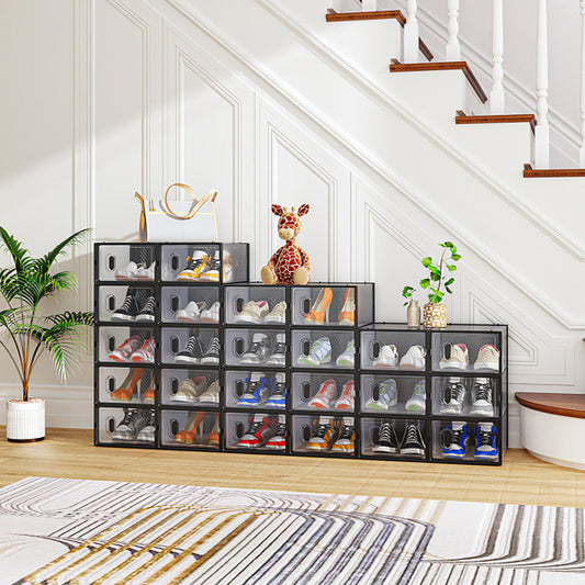Viva Noir 24-Piece Modular Shoebox Storage Set