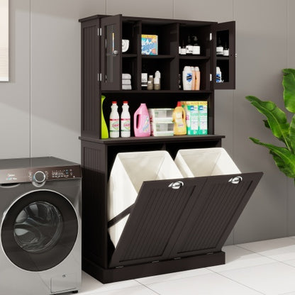 2-Compartment Laundry Cabinet with Tilt-Out Baskets | Viva