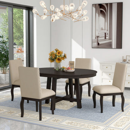 Espresso 5-Piece Farmhouse Dining Set | Viva Essentials