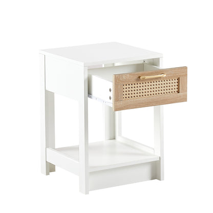 Viva Elite White Rattan Nightstand – The Future of Coastal Elegance