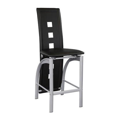 Black & Silver Counter-Height Chairs, Set of 2 | Viva