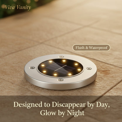 Viva Elite Solar In-Ground Disk Lights - Flush-Mount LED (4-Pack)