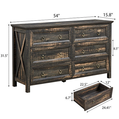 Viva Elite Prairie Six-Drawer Farmhouse Vanity Collection - The Future of Rustic Sophistication