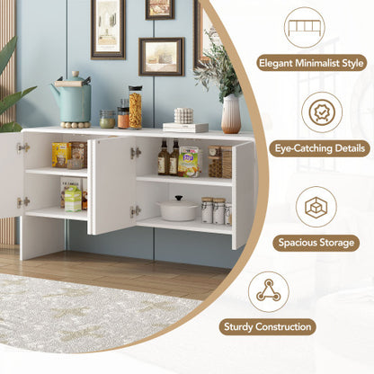 Seren White 60-Inch Minimalist Sideboard | Viva
