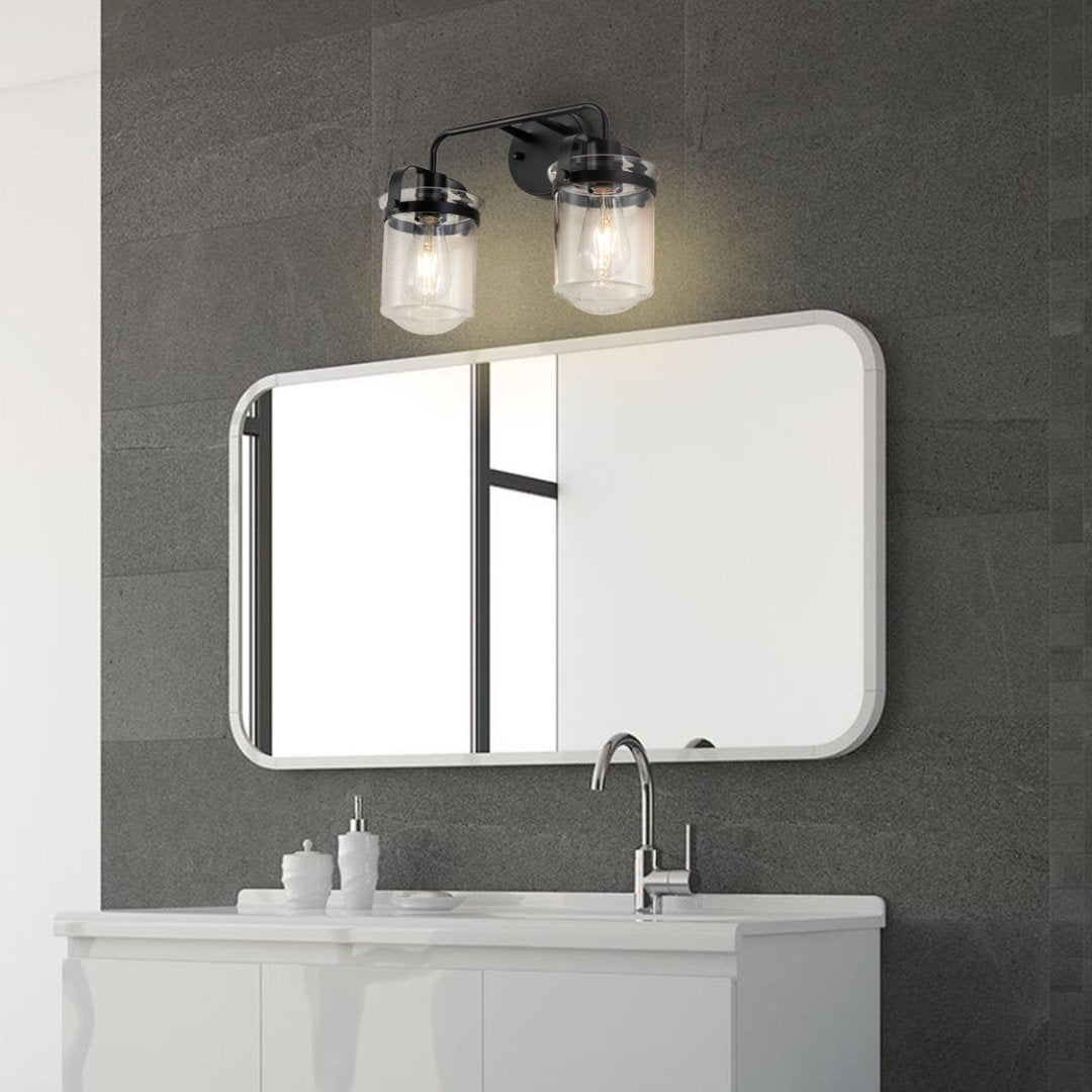 Viva Lúmina™ 2-Light Clear Glass Shade Modern Sconce – Illuminate with Sophisticated Simplicity