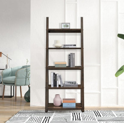 Viva Elite 5-Tier Rubberwood Bookshelf – Where Natural Beauty Meets Everyday Life