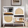 Tall Rattan Shoe Cabinet with 8-Tier Tipping Buckets – Modern Space-Saving Storage
