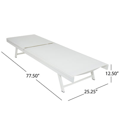 Salton White Adjustable Chaise Lounge, Metal & Mesh | Viva