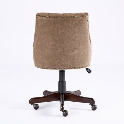 Brown Sheepskin-Pattern Office Chair | Viva Arden