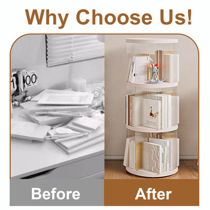 360° Rotating Bookshelf | Modern Space-Saving Book Organizer