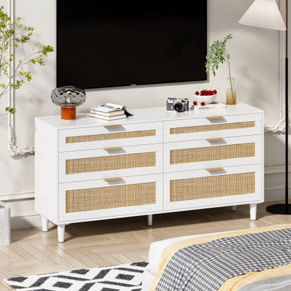 Viva Elite Rattan 6-Drawer Dresser – Where Natural Texture Meets Modern Function