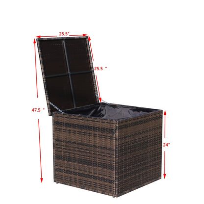 Brown Wicker Patio Storage Box | Viva Aria