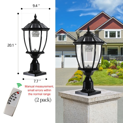 Solar Pillar Headlights with Dimmable LEDs – 2-Pack | Elegant & Energy-Efficient Outdoor Lighting
