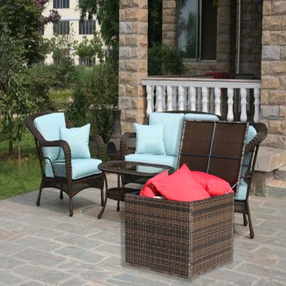 Brown Wicker Patio Storage Box | Viva Aria