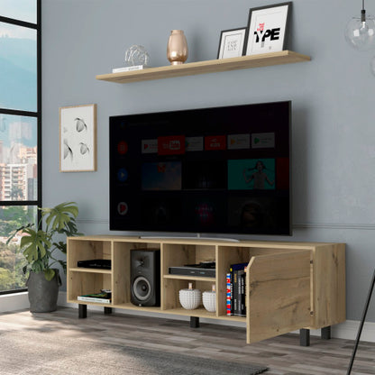 Beige Light-Oak-Finish TV Stand | Viva Valdivia