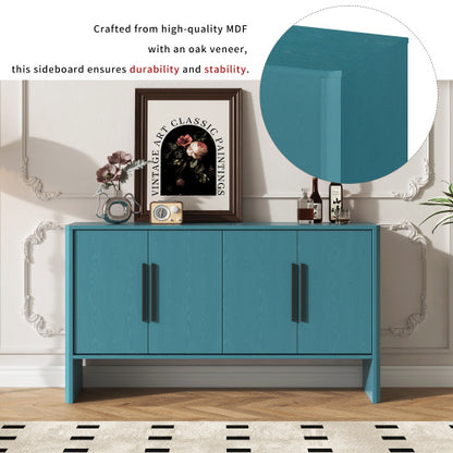 4-Door Retro Storage Cabinet | Large Sideboard with Adjustable Shelves & Mid-Century Design