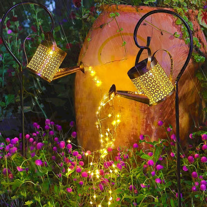 Solar Watering Can String Lights - LED Garden Decor (2-Pack)