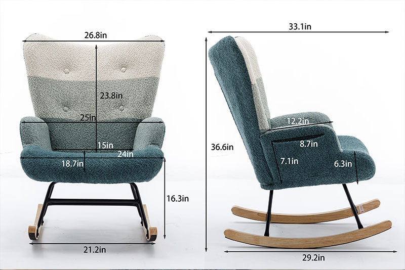 Viva Kaleido Mid-Century Modern Patchwork Accent Chair