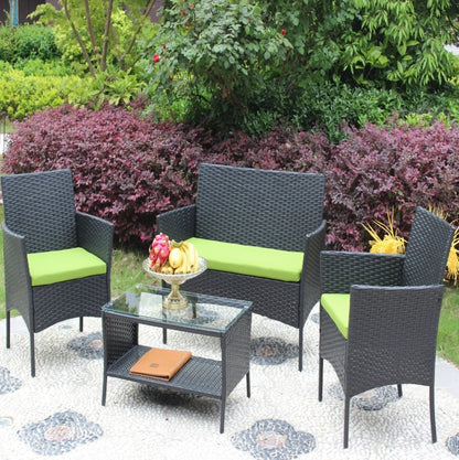 🌿 Viva Solace™ 4-Piece Rattan Patio Furniture Set – Outdoor Elegance, Everyday Comfort
