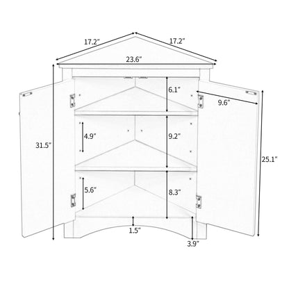 Triangle Bathroom Storage Cabinet – Space-Saving & Stylish Organization