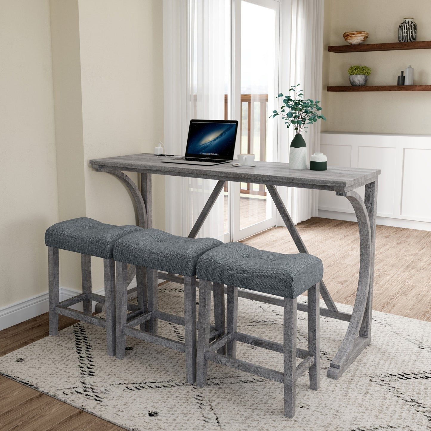 Viva Smart Living Collection: Power‑Ready Industrial Bar Table Set