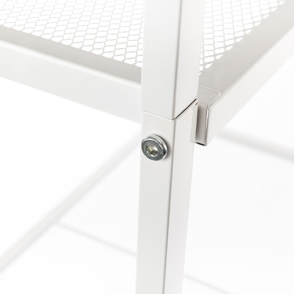 Viva Essentials Storage Series: Modern Ivory Metal Shelving Unit