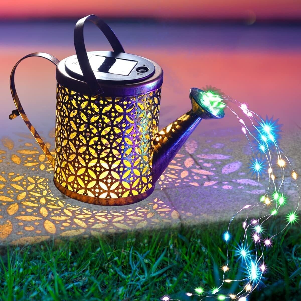 Copper Solar Watering Can Lights - Garden Decor (1-2 Pack)