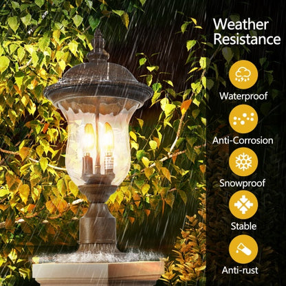 Viva Elite Vintage Bronze Outdoor Pole Light - Waterproof Garden Pathway Lantern