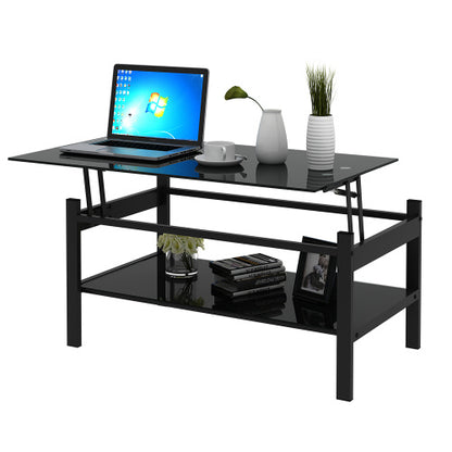 Viva Louvre Collection: The Noir Elevate Tempered Glass Coffee Table