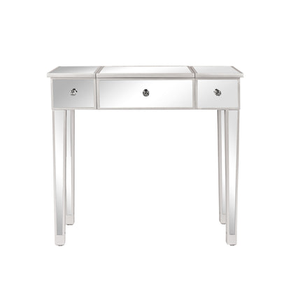 FCH Silver Computer Desk with Clamshell Mirror – Stylish & Functional Workstation