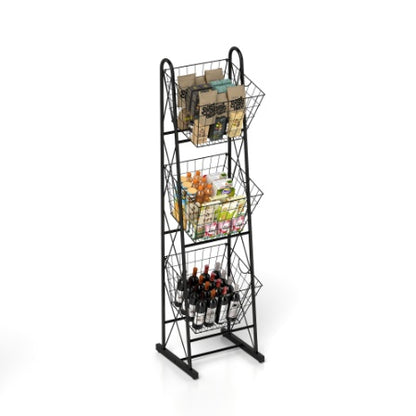 Viva Forma 3-Tier Kitchen Basket Rack – Organized Living with Elevated Charm