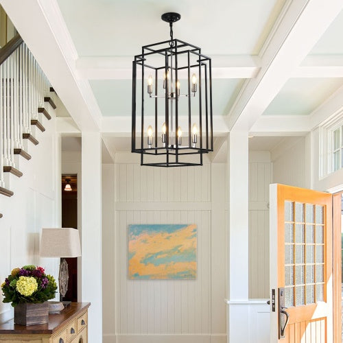 Viva Smart Living Collection: 8‑Lantern Tiered Farmhouse Chandelier