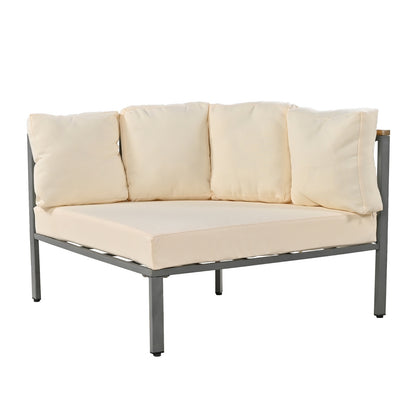 Beige 4-Piece Outdoor Courtyard Conversation Set | Viva Metro