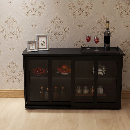 Viva Atelier Noir Modern Glass Door Storage Cabinet