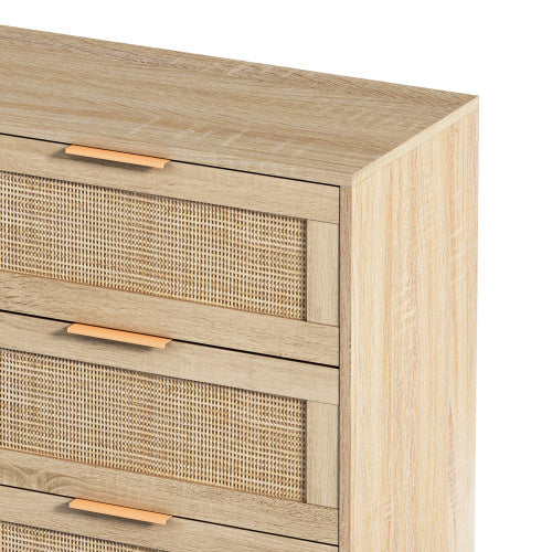 Drawers Rattan Storage Cabinet Rattan Drawer,for Bedroom,Living Room,Natural
