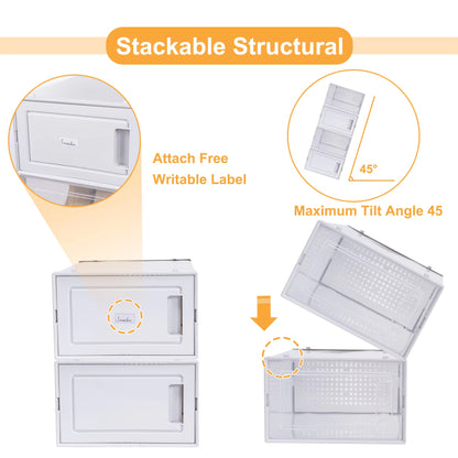 Pack Of 18PCS Moisture-Proof And Dust-Proof Simplicity White Plastic Transparent Thickened Shoe Storage Boxes
