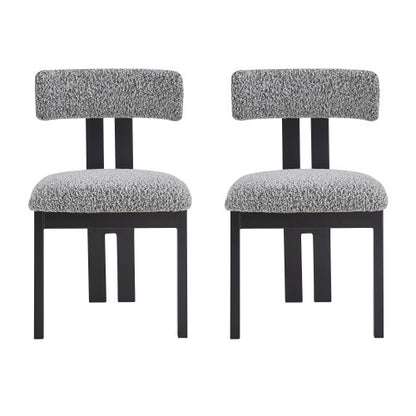 Upholstered Armless Dining Chairs With Metal Legs  Set Of 2