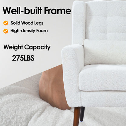 White Teddy Upholstered Armchair | Viva Cozy Luxe