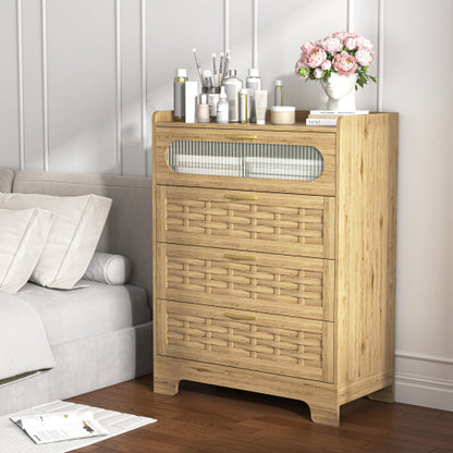 Viva Elite Wooden 4-Drawer Bedroom Vanity Console - The Future of Natural Luxury