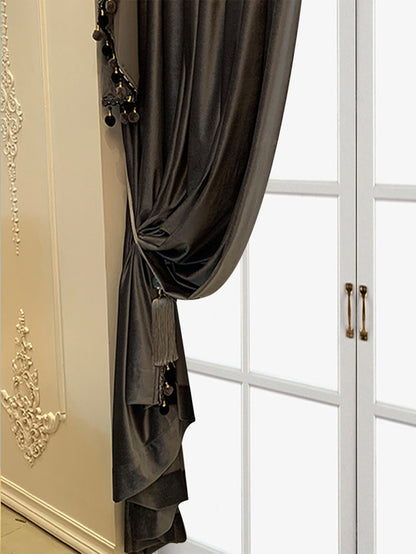 Viva Noir Collection: Viva Noir Étoile Luxuriously Thick Black Velvet Curtains