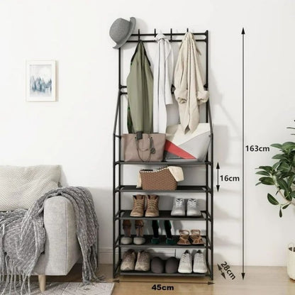 shoe and hat rack for mudrooms