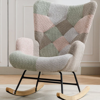 Viva Aurora Mid-Century Patchwork Accent Chair