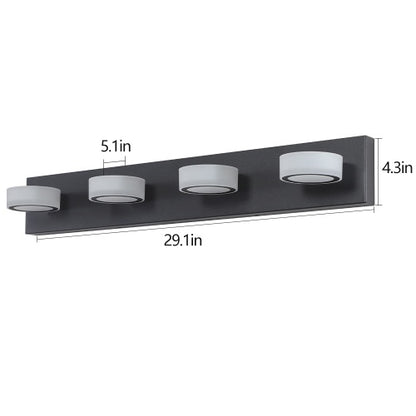 Viva Elite LED Modern Black 4-Light Vanity Fixture – The Future of Illuminated Elegance