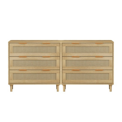 The Viva 3-Drawer Rattan Locker Set – Natural Texture, Urban Precision