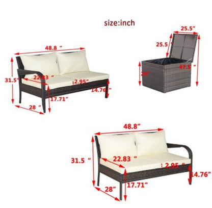 Brown 3-Piece Patio Sectional with Storage | Viva Capri