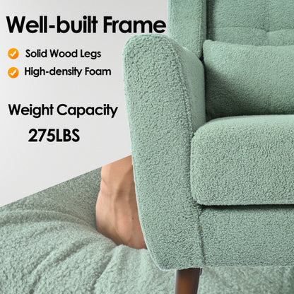 Light Green Teddy Upholstered Accent Chair | Viva Cozy Luxe