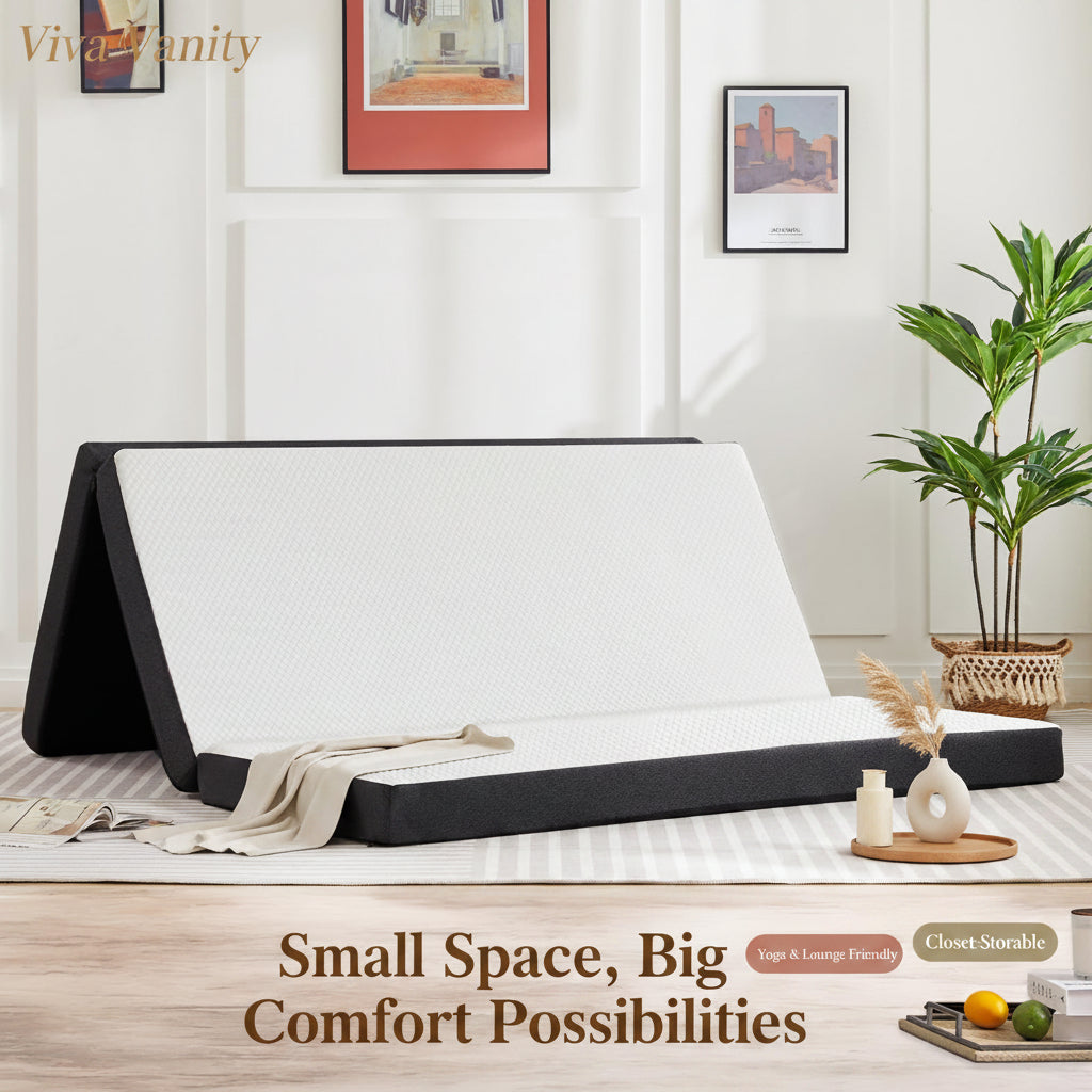Tri-Fold Memory Foam Mattress with Washable Cover | Viva
