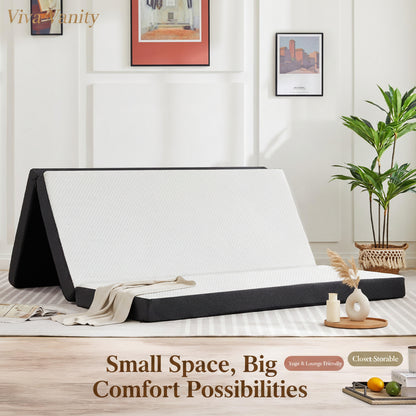 Tri-Fold Memory Foam Mattress with Washable Cover | Viva