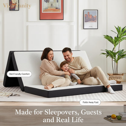 Tri-Fold Memory Foam Mattress with Washable Cover | Viva